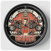 Aangepaste NAAM Retro Gaspomp motorfiets Grote Klok