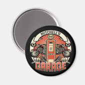 Aangepaste NAAM Retro Gaspomp motorfiets Magneet (Voorkant / Achterkant)