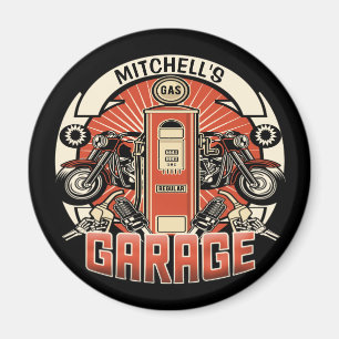 Aangepaste NAAM Retro Gaspomp motorfiets Magneet