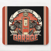 Aangepaste NAAM Retro Gaspomp motorfiets Muismat (Voorkant)