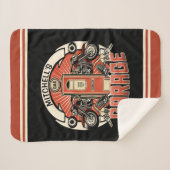 Aangepaste NAAM Retro Gaspomp motorfiets Sherpa Deken (Voorkant (horizontaal))