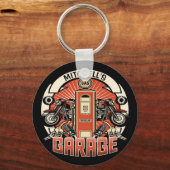 Aangepaste NAAM Retro Gaspomp motorfiets Sleutelhanger (Voorkant)