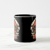 Aangepaste NAAM Retro Gaspomp motorfiets Tweekleurige Koffiemok (Center)