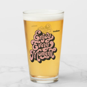 Aangepaste naam Retro "Geniet van elk moment" Glas