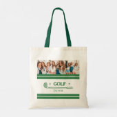 Aangepaste Naam Retro Green golf liefhebber foto Tote Bag (Achterkant)