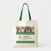 Aangepaste Naam Retro Green golf liefhebber foto Tote Bag (Voorkant)