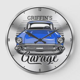 Aangepaste NAAM Retro Hardtop Klassieke autogarage Grote Klok