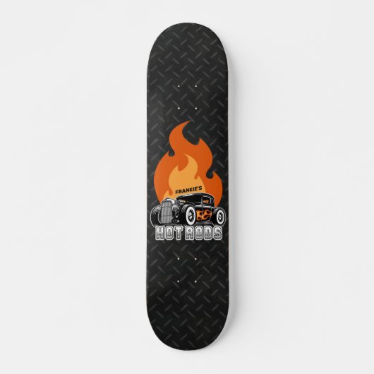 Aangepaste naam Retro Hot Rod Coupe Racing Hot Fla Persoonlijk Skateboard (Voorkant)