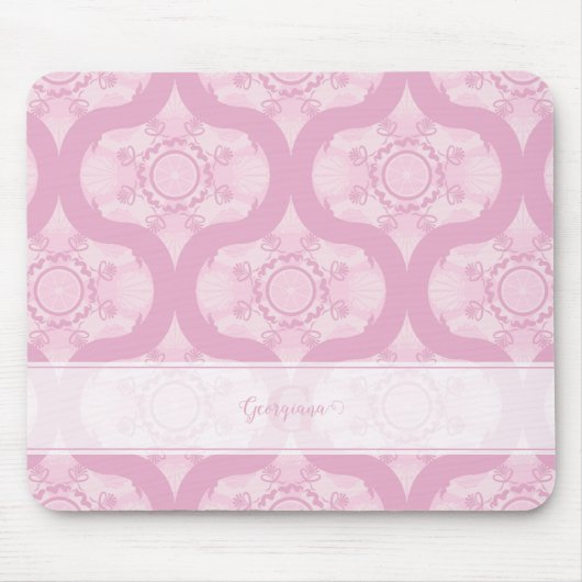 Aangepaste naam Retro jaren 1970 Preppy in roze ma Muismat (Voorkant)