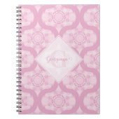Aangepaste naam Retro jaren 1970 Preppy in roze ma Notitieboek (Voorkant)
