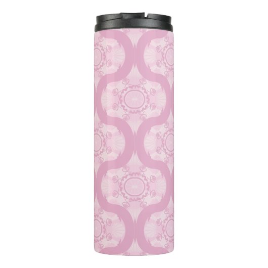 Aangepaste naam Retro jaren 1970 Preppy in roze ma Thermosbeker (Achterkant)