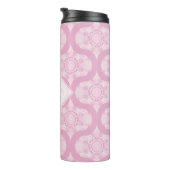 Aangepaste naam Retro jaren 1970 Preppy in roze ma Thermosbeker (Geroteerd rechts)