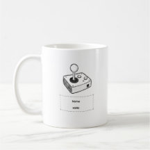 Aangepaste naam Retro Joystick Gamer Schets