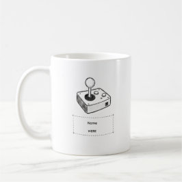 Aangepaste naam Retro Joystick Gamer Schets Koffiemok