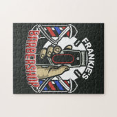 Aangepaste NAAM Retro Kapsalon Paal Barbershop Legpuzzel (Horizontaal)