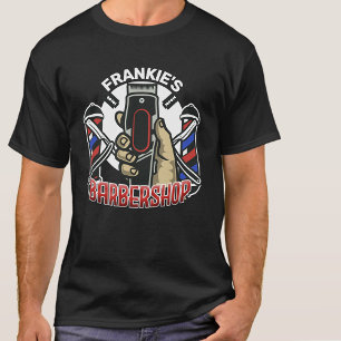 Aangepaste NAAM Retro Kapsalon Paal Barbershop T-shirt