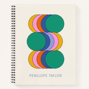 Aangepaste naam Retro moderne geometrische kunstco Notitieboek