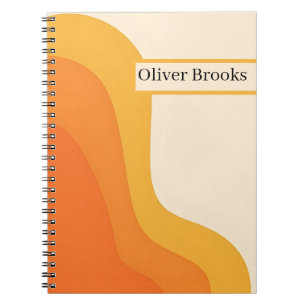 Aangepaste naam Retro Oranje Golf Notebook Notitieboek