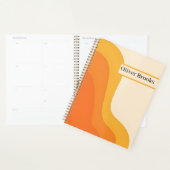 Aangepaste naam Retro Oranje Golf Notebook Planner (Display)