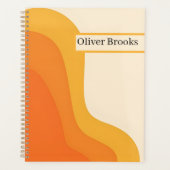 Aangepaste naam Retro Oranje Golf Notebook Planner (Voorkant)