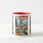 Aangepaste naam Retro Philadelphia Mok (Midden)