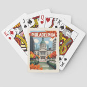 Aangepaste naam Retro Philadelphia Pokerkaarten (Achterkant)