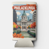 Aangepaste naam Retro Philadelphia Seltzer Blikjeskoeler (Achterkant)