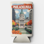 Aangepaste naam Retro Philadelphia Seltzer Blikjeskoeler (Voorkant)