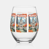 Aangepaste naam Retro Philadelphia Wijnglas Zonder Voet (Voorkant)