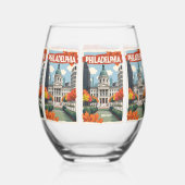 Aangepaste naam Retro Philadelphia Wijnglas Zonder Voet (Achterkant)