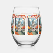 Aangepaste naam Retro Philadelphia Wijnglas Zonder Voet (Rechts)