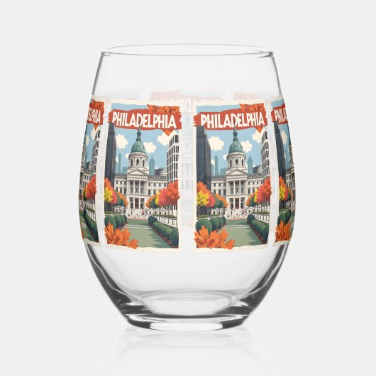 Aangepaste naam Retro Philadelphia Wijnglas Zonder Voet (Rechts)