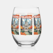 Aangepaste naam Retro Philadelphia Wijnglas Zonder Voet (Links)