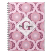 Aangepaste naam Retro Radiant Dusky Roos Dot Manda Notitieboek (Voorkant)