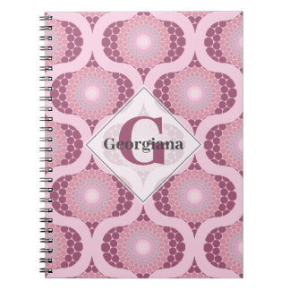 Aangepaste naam Retro Radiant Dusky Roos Dot Manda Notitieboek