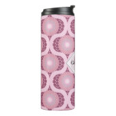 Aangepaste naam Retro Radiant Dusky Roos Dot Manda Thermosbeker (Gedraaid links)