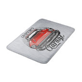 Aangepaste naam Retro Red Classic Car Garage Badmat (Gekanteld)