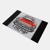 Aangepaste NAAM Retro Red Classic Car Garage Deurmat (Schuin)