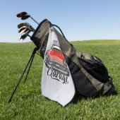 Aangepaste NAAM Retro Red Classic Car Garage Golfhanddoek (Groen)