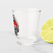 Aangepaste NAAM Retro Red Classic Car Garage Shot Glas (Rechts)