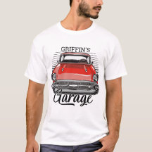 Aangepaste NAAM Retro Red Classic Car Garage