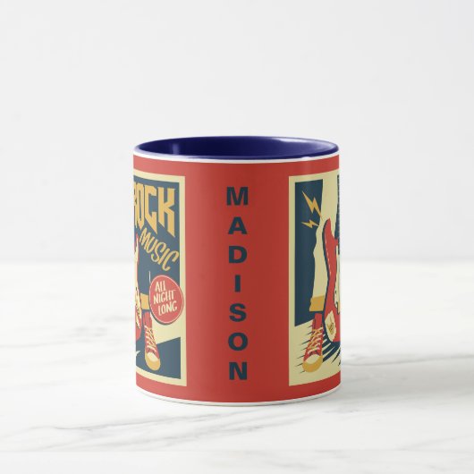 Aangepaste naam Retro Rock Music mokken (Midden)