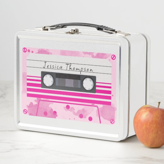 Aangepaste naam Retro Roze Cassettebandje (In situ)