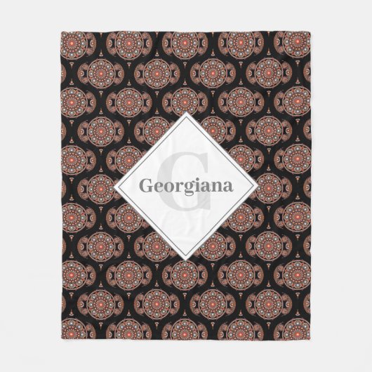 Aangepaste naam Retro Safari Sunset Bohemian Manda Fleece Deken (Voorkant)