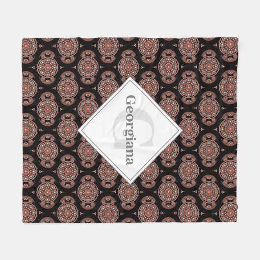 Aangepaste naam Retro Safari Sunset Bohemian Manda Fleece Deken (Voorkant (Horizontaal))