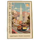Aangepaste naam Retro San Francisco Medium Cadeauzakje (Voorkant)