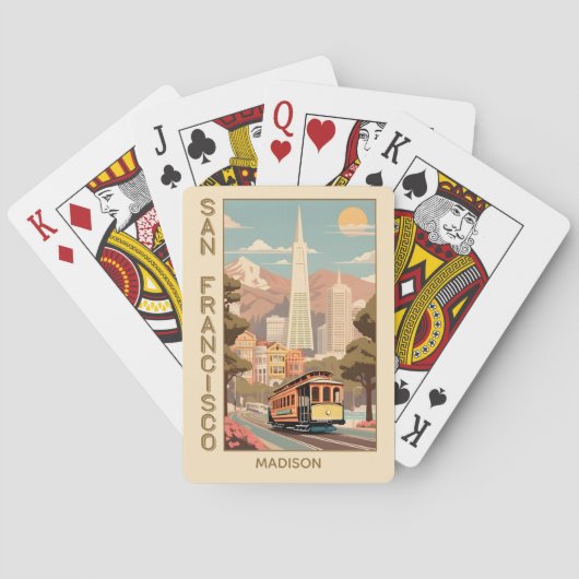 Aangepaste naam Retro San Francisco Pokerkaarten (Achterkant)