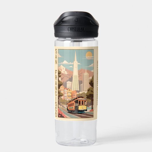 Aangepaste naam Retro San Francisco Waterfles (Achterkant)