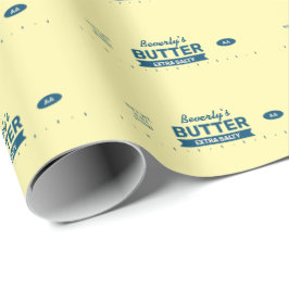 Aangepaste Naam Retro Stok Boter Funny Foodie Cadeaupapier