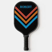 Aangepaste  naam Retro Stripe Pickleball Paddle (Voorkant)